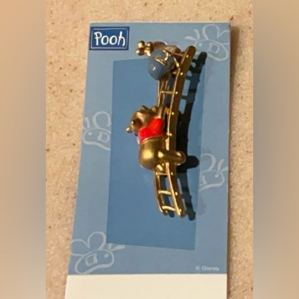 Winnie the Pooh vintage brooch red enamel